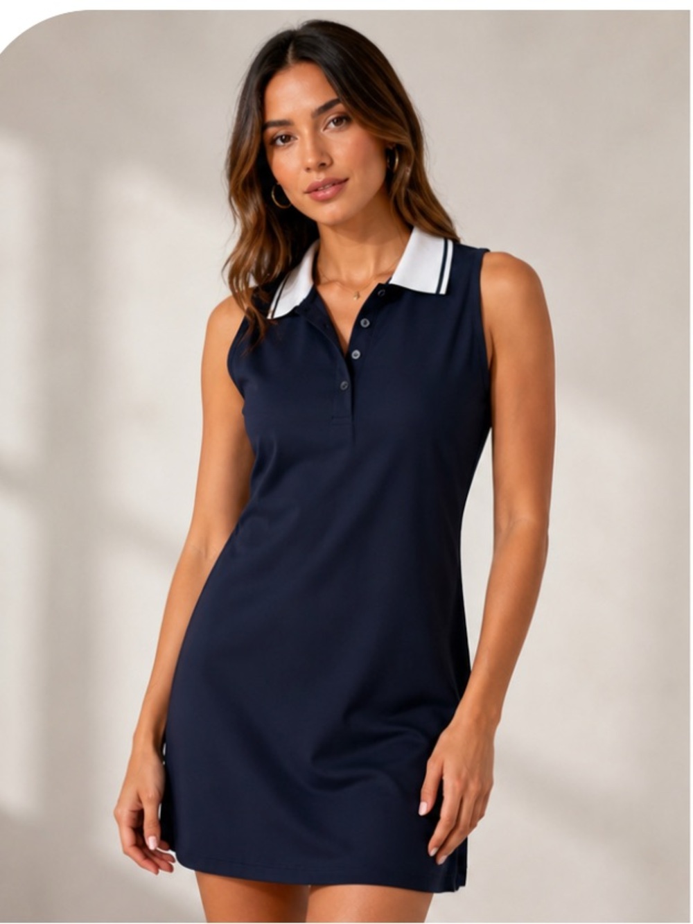 Tommy Bahama Navy Polo Shirt with White Contrast Collar